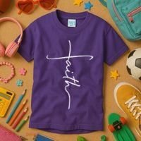 Faith Simple Script Logo Kids T-Shirt thumb 3