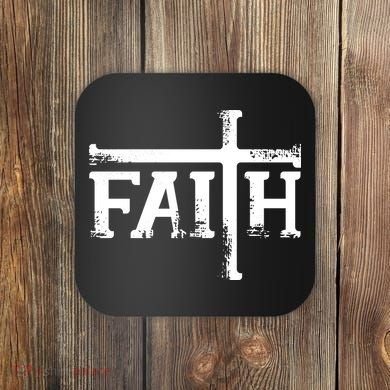 Faith Typo Logo Coaster