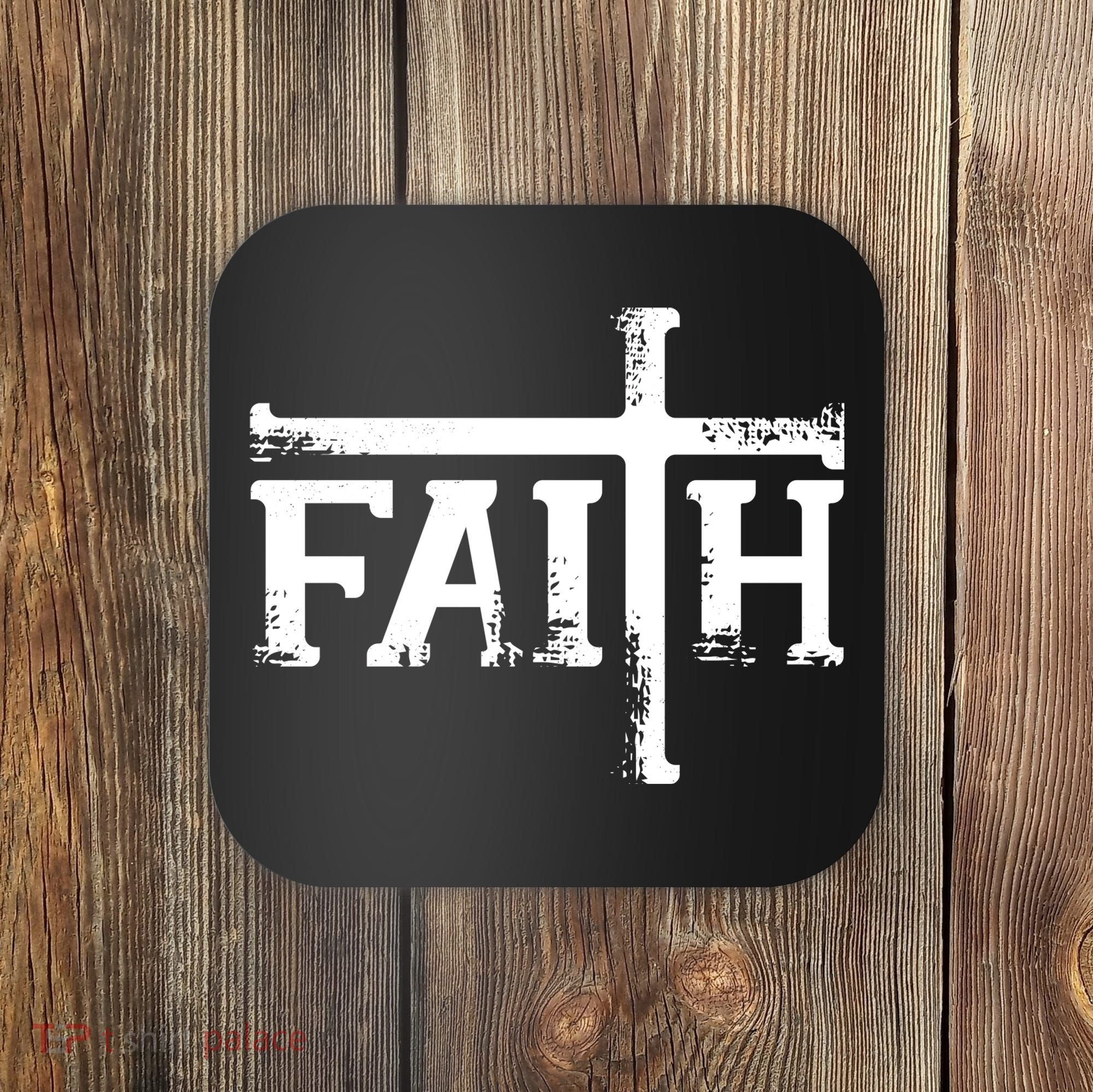 Faith Typo Logo Coaster