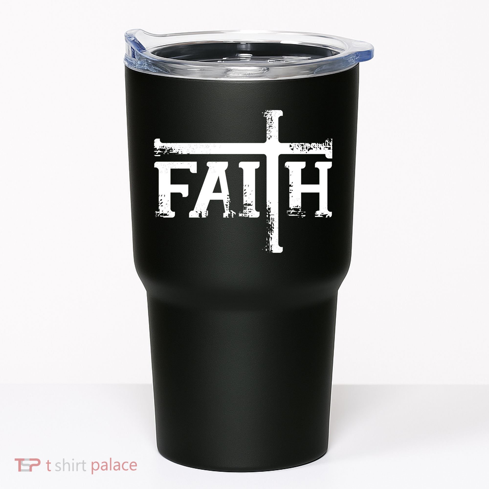 Faith Typo Logo Tumbler