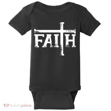 Faith Typo Logo Baby Bodysuit