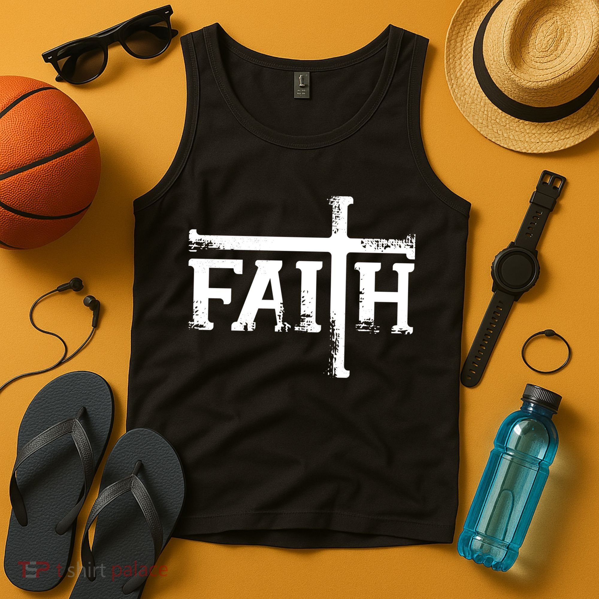 Faith Typo Logo Tank Top