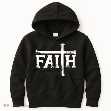 Faith Typo Logo Kids Hoodie