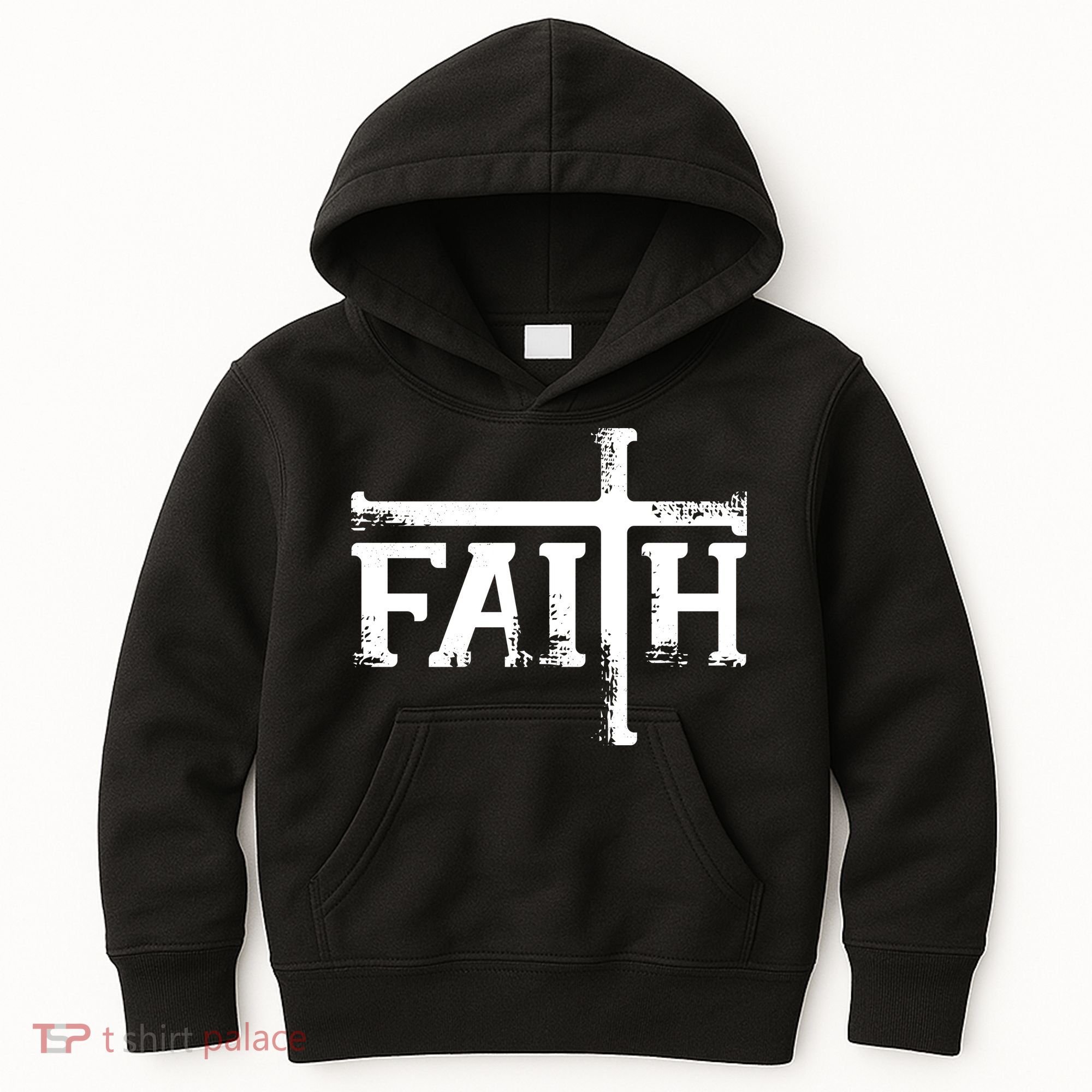 Faith Typo Logo Kids Hoodie