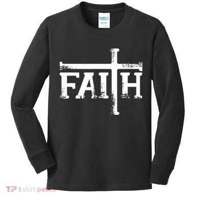 Faith Typo Logo Kids Long Sleeve Shirt