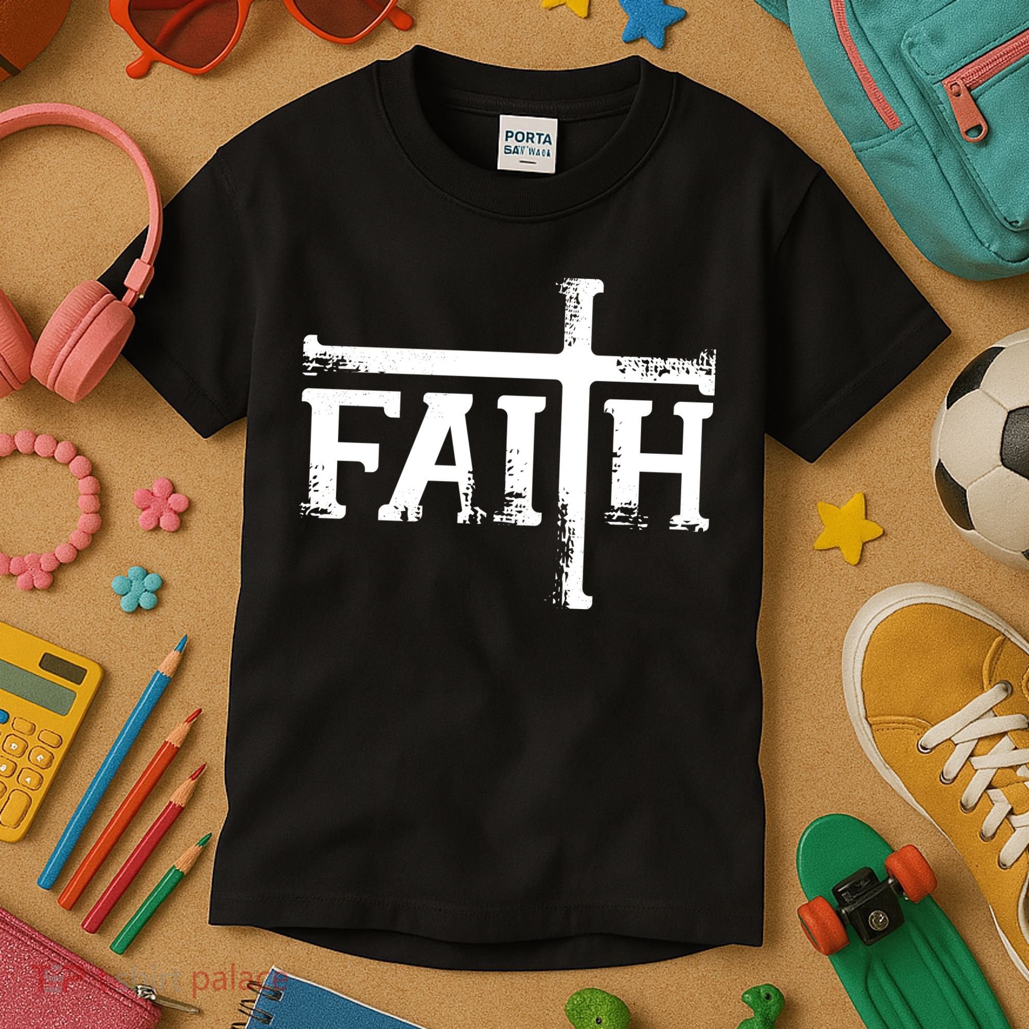 Faith Typo Logo Kids T-Shirt