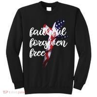 Faithful Forgiving Free American Cross  Sweatshirt thumb 0