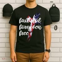 Faithful Forgiving Free American Cross  T-Shirt thumb 6