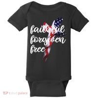 Faithful Forgiving Free American Cross  Baby Bodysuit thumb 0