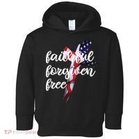 Faithful Forgiving Free American Cross  Toddler Hoodie thumb 0