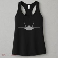 F35 A JSF Lightning II Aircraft Silhouette And Tri View Women's Tank Top thumb 3