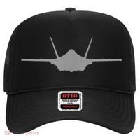 F35 A JSF Lightning II Aircraft Silhouette And Tri View Hat thumb 0
