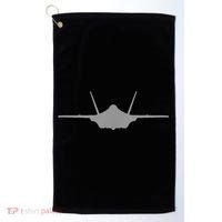 F35 A JSF Lightning II Aircraft Silhouette And Tri View Golf Towel thumb 0