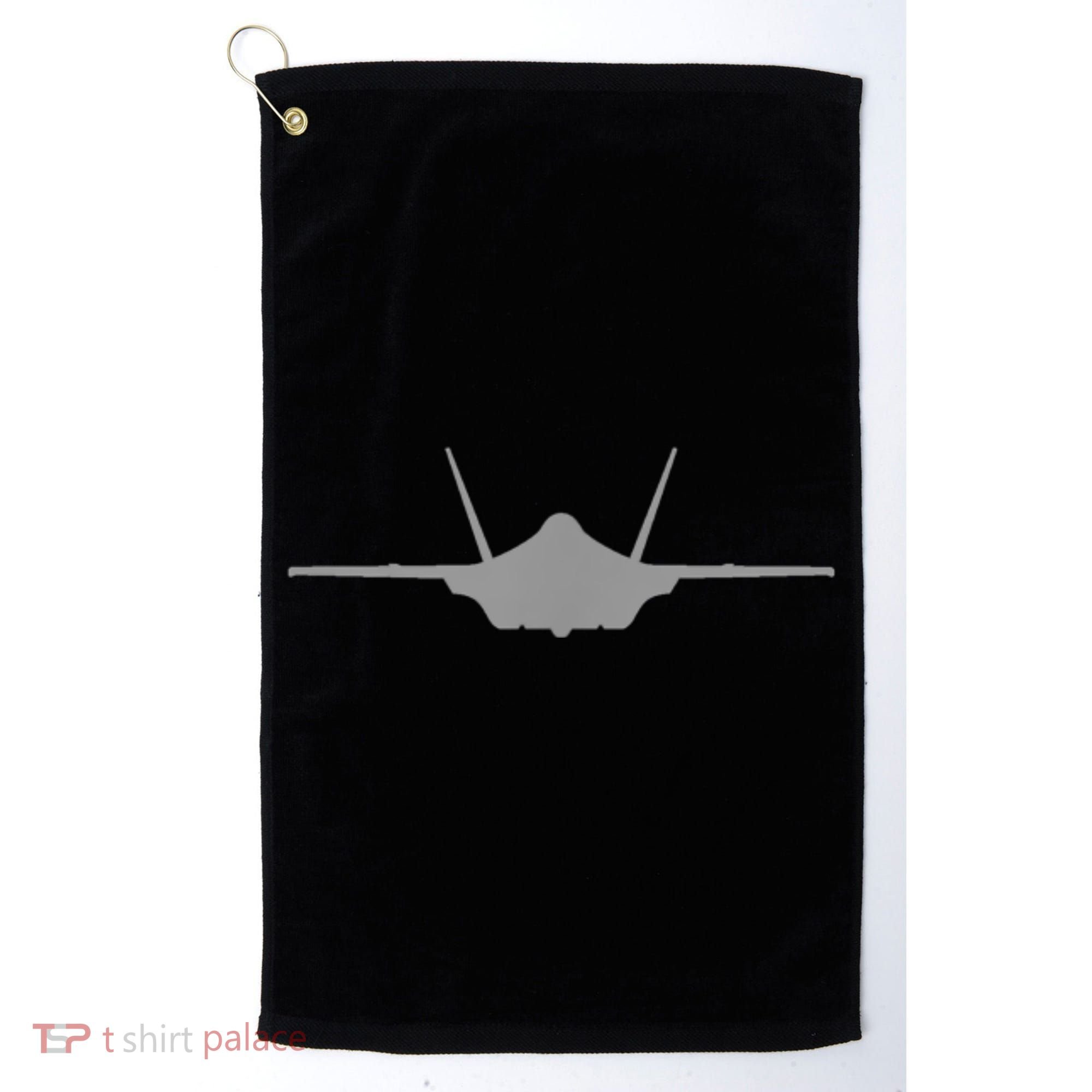 F35 A JSF Lightning II Aircraft Silhouette And Tri View Golf Towel