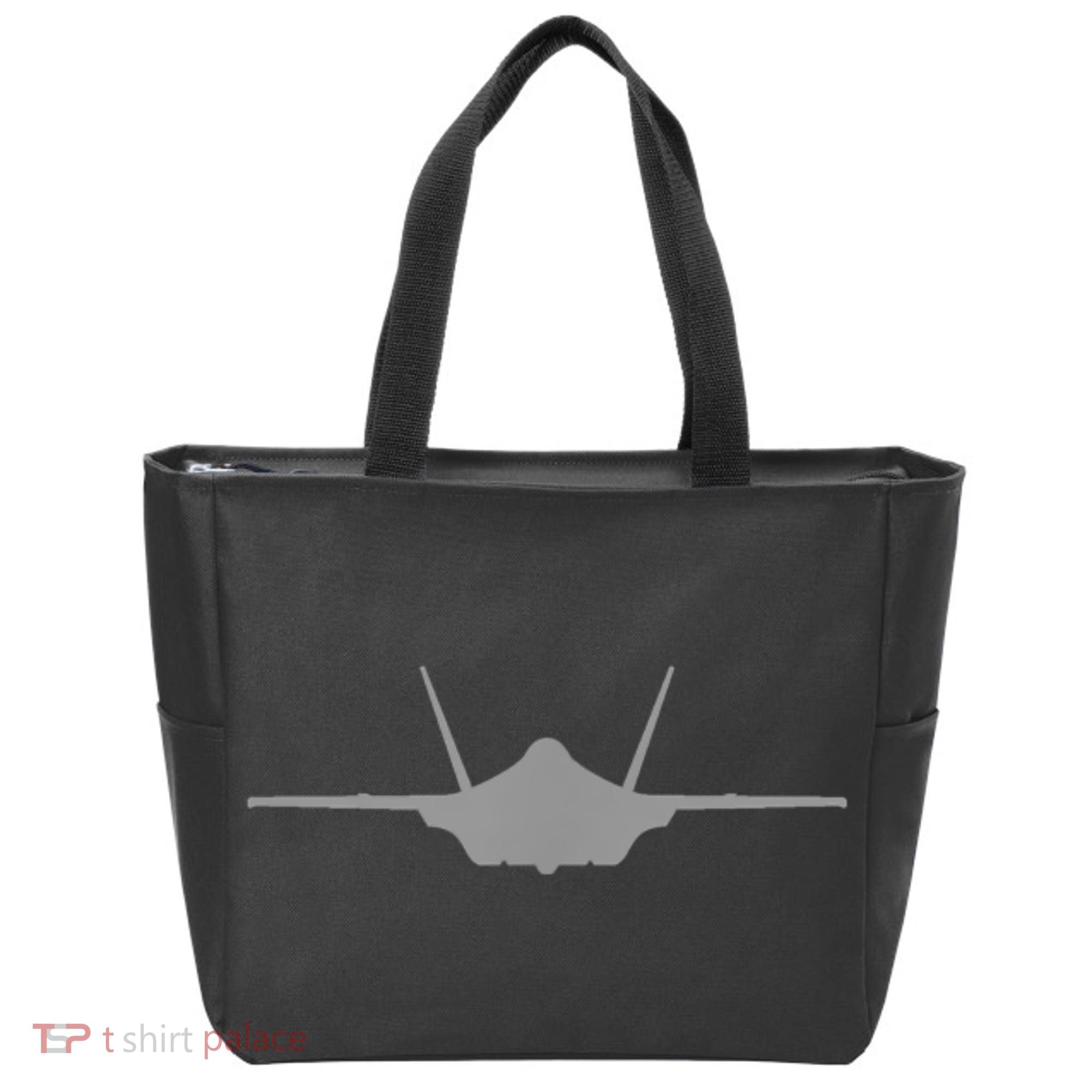 F35 A JSF Lightning II Aircraft Silhouette And Tri View Tote Bag