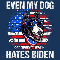 Funny Anti Joe Biden Even My Dog Hates Biden USA Flag Pibble Sweatshirt thumb 3
