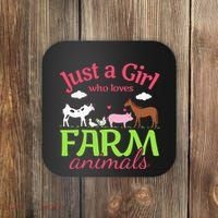 Farm Animal Just a Who Loves Farm Animals Coaster thumb 0