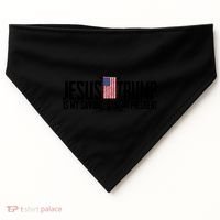 Funny American Jesus Is My Savior Trump Is My President Gift Funny Gift USA-Made Doggie Bandana thumb 0