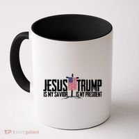 Funny American Jesus Is My Savior Trump Is My President Gift Funny Gift Coffee Mug thumb 0