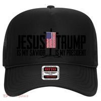 Funny American Jesus Is My Savior Trump Is My President Gift Funny Gift Hat thumb 0