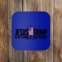 Funny American Jesus Is My Savior Trump Is My President Gift Funny Gift Coaster thumb 0