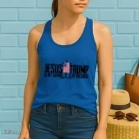 Funny American Jesus Is My Savior Trump Is My President Gift Funny Gift Women's Tank Top thumb 2