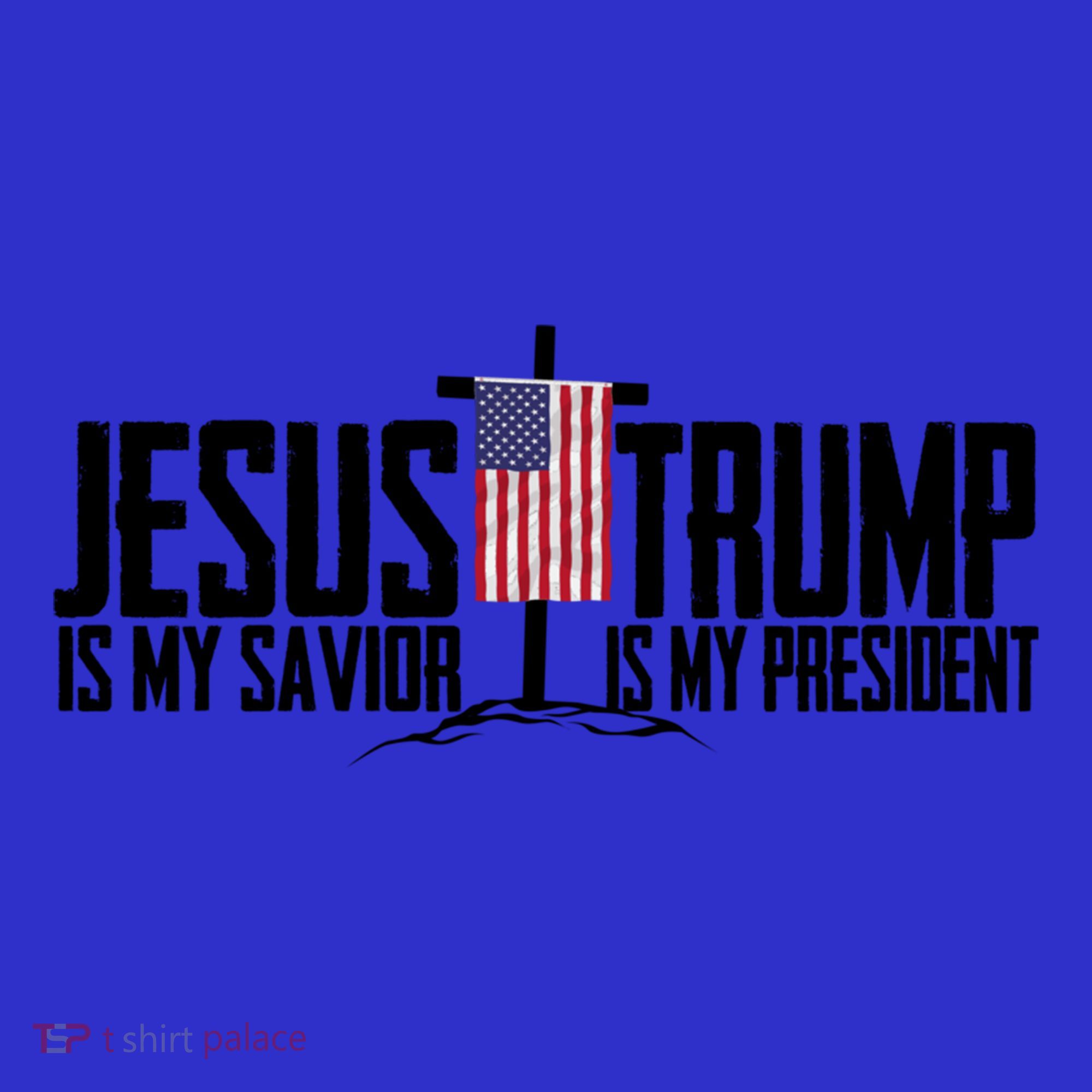 Funny American Jesus Is My Savior Trump Is My President Gift Funny Gift Women's Tank Top