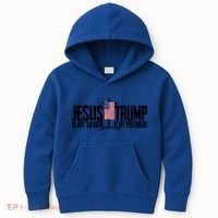 Funny American Jesus Is My Savior Trump Is My President Gift Funny Gift Kids Hoodie thumb 0