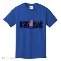 Funny American Jesus Is My Savior Trump Is My President Gift Funny Gift Kids T-Shirt thumb 0