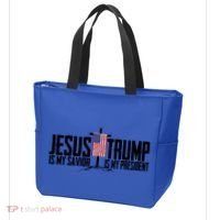 Funny American Jesus Is My Savior Trump Is My President Gift Funny Gift Tote Bag thumb 3