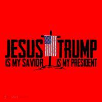 Funny American Jesus Is My Savior Trump Is My President Gift Funny Gift Santa Hat thumb 1