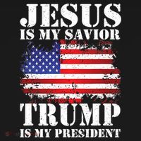 Funny American Jesus Is My Savior Trump Is My President Women's Hoodie thumb 2