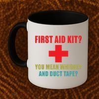 First Aid Kit Whiskey And Duct Tape Funny Dad Joke Gag Coffee Mug thumb 2