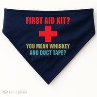 First Aid Kit Whiskey And Duct Tape Funny Dad Joke Gag USA-Made Doggie Bandana thumb 0