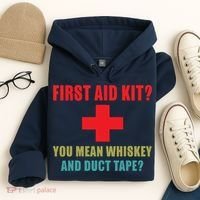 First Aid Kit Whiskey And Duct Tape Funny Dad Joke Gag Hoodie thumb 4