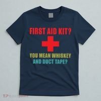First Aid Kit Whiskey And Duct Tape Funny Dad Joke Gag T-Shirt thumb 5