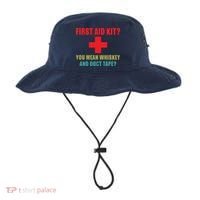 First Aid Kit Whiskey And Duct Tape Funny Dad Joke Gag Bucket Hat thumb 0