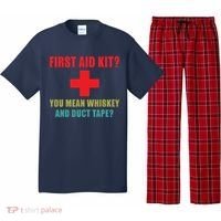 First Aid Kit Whiskey And Duct Tape Funny Dad Joke Gag Pajama Set thumb 0