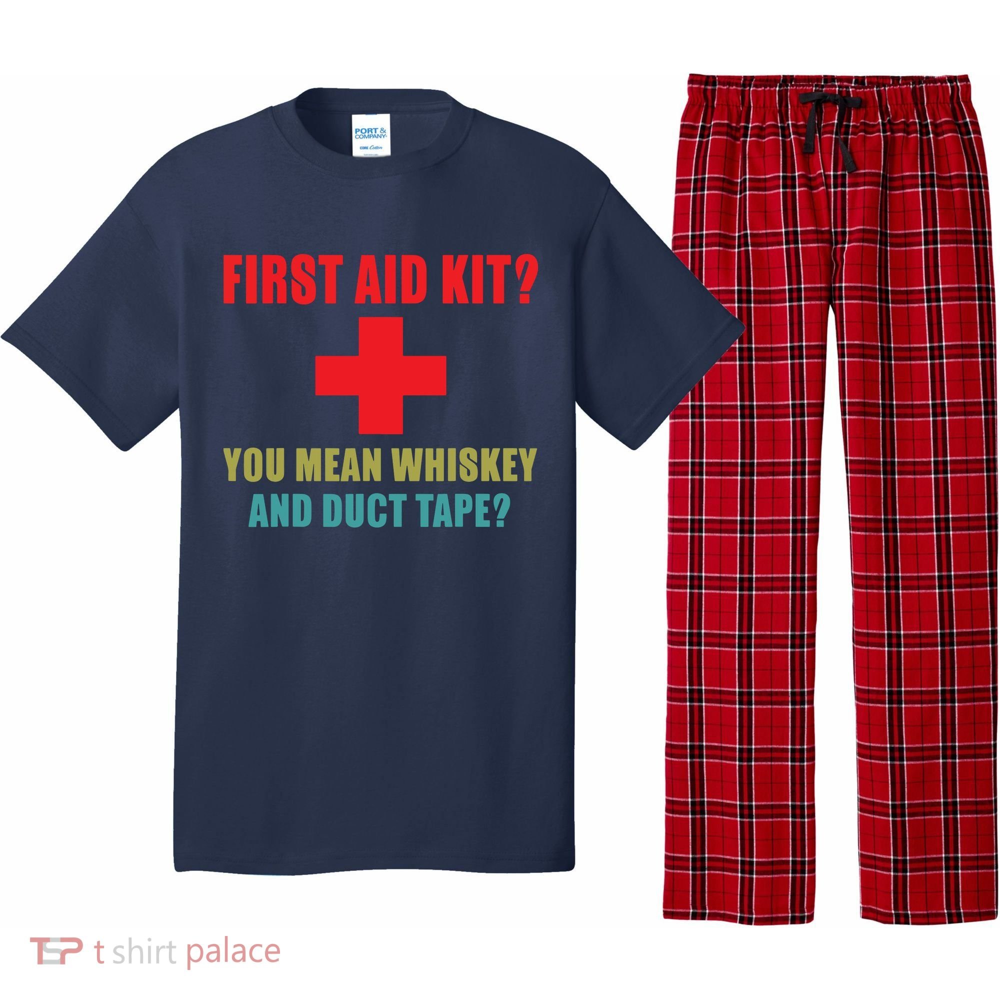 First Aid Kit Whiskey And Duct Tape Funny Dad Joke Gag Pajama Set