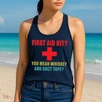 First Aid Kit Whiskey And Duct Tape Funny Dad Joke Gag Women's Tank Top thumb 2