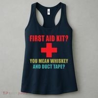First Aid Kit Whiskey And Duct Tape Funny Dad Joke Gag Women's Tank Top thumb 3
