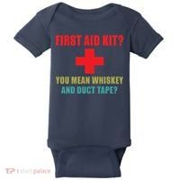 First Aid Kit Whiskey And Duct Tape Funny Dad Joke Gag Baby Bodysuit thumb 0