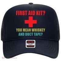 First Aid Kit Whiskey And Duct Tape Funny Dad Joke Gag Hat thumb 0