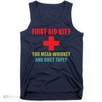 First Aid Kit Whiskey And Duct Tape Funny Dad Joke Gag Tank Top thumb 0
