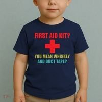 First Aid Kit Whiskey And Duct Tape Funny Dad Joke Gag Toddler T-Shirt thumb 2