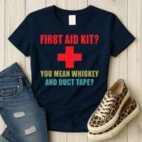 First Aid Kit Whiskey And Duct Tape Funny Dad Joke Gag Women's T-Shirt thumb 3