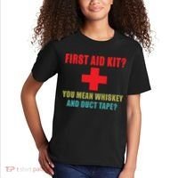 First Aid Kit Whiskey And Duct Tape Funny Dad Joke Gag Kids T-Shirt thumb 2