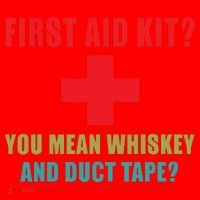First Aid Kit Whiskey And Duct Tape Funny Dad Joke Gag Santa Hat thumb 1