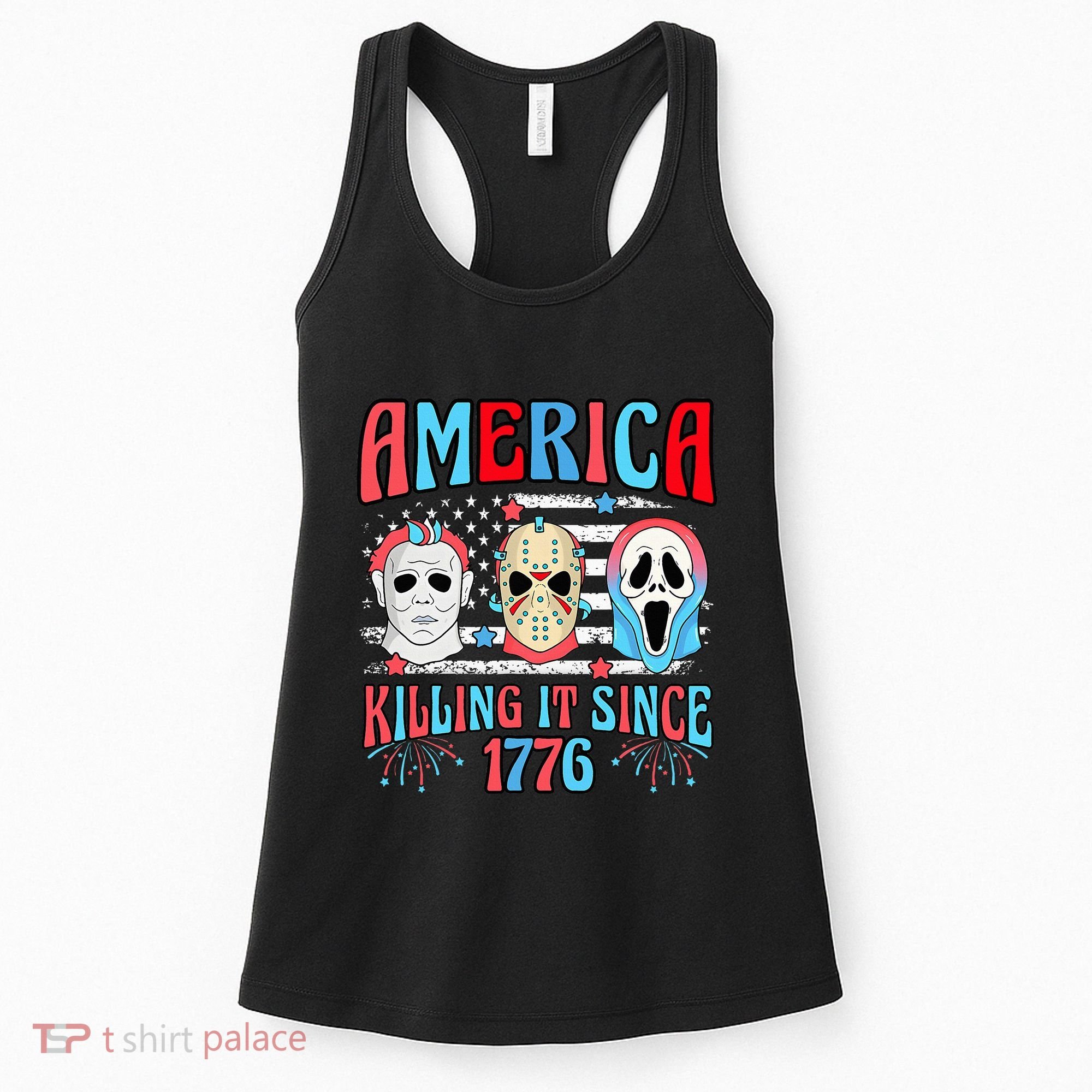 Funny America Killing It Since 1776 Horror 4th Of July Usa Women's Tank Top