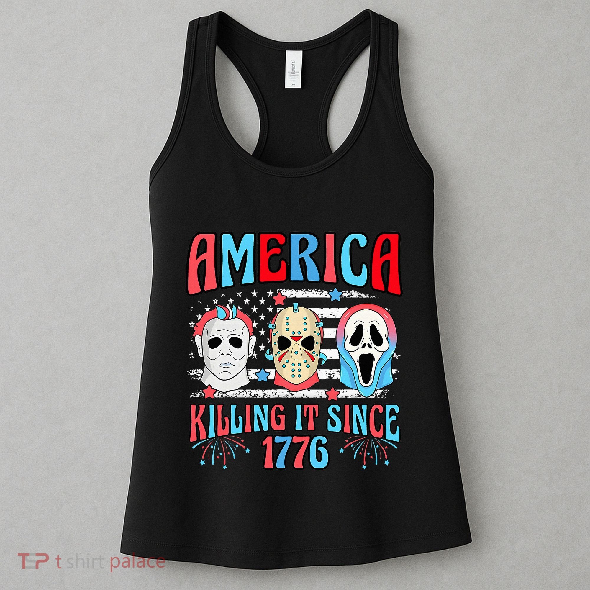 Funny America Killing It Since 1776 Horror 4th Of July Usa Women's Tank Top